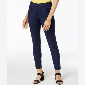 🔥MAISON JULES🔥ZIP-FRONT SKINNY PANTS BLUE NOTTE SIZE 8 NWT